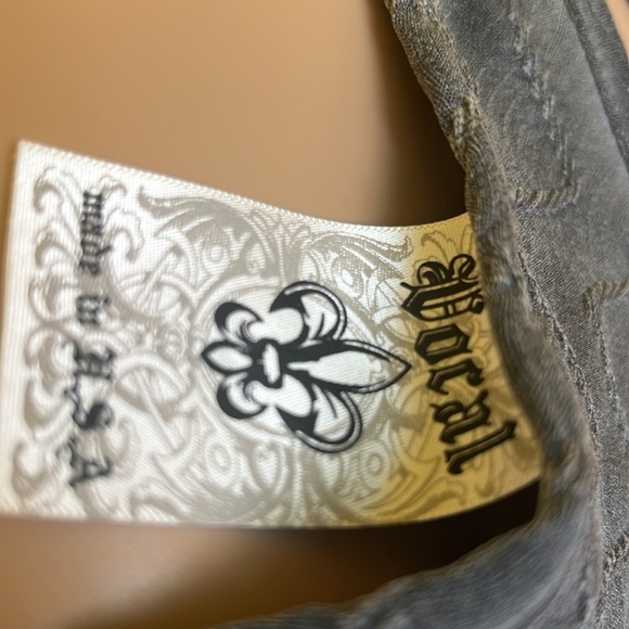 Vocal USA sparkly grey rhinestone front jersey racerback long sleeved top . SzLg - Picture 9 of 9